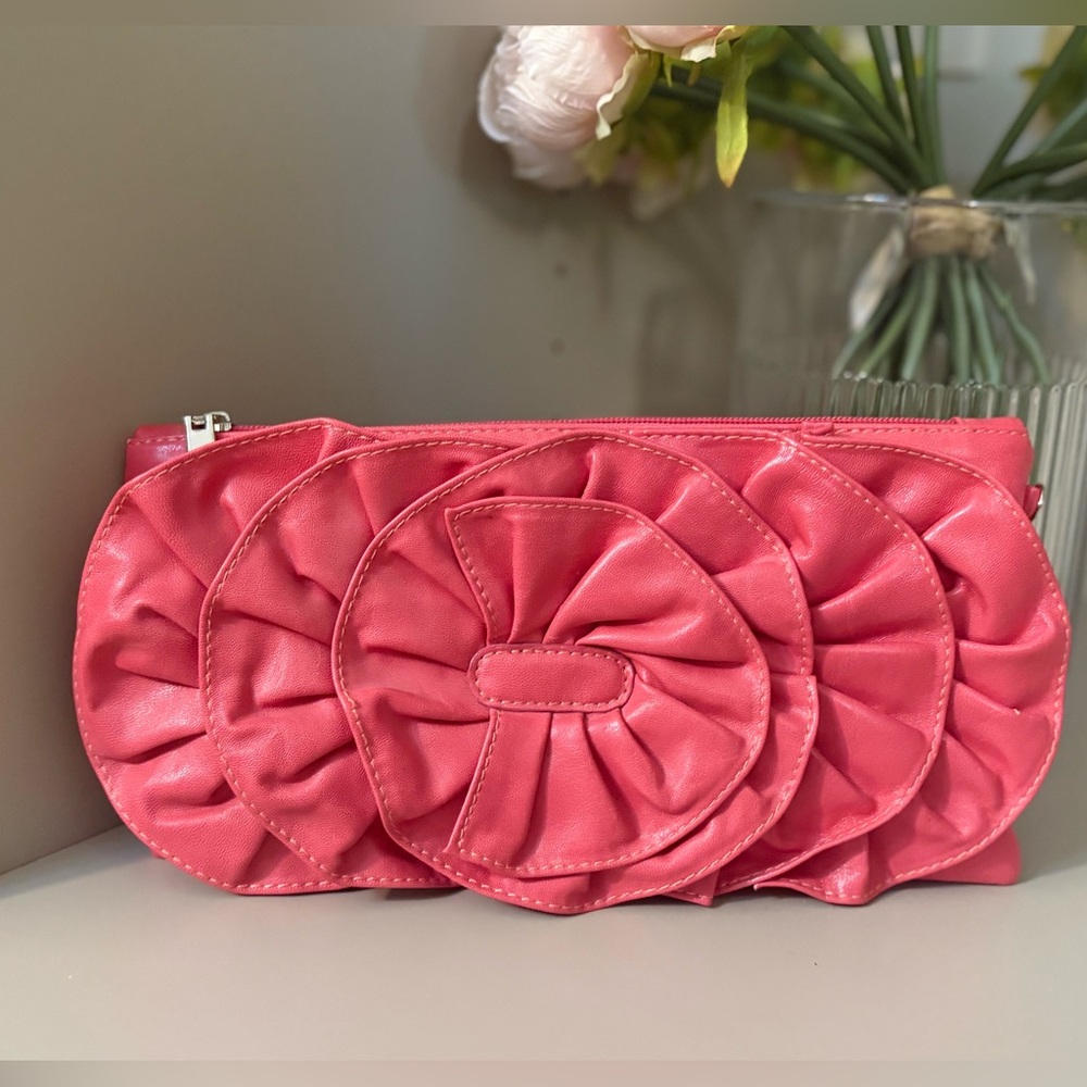 Pink Stix Hot Pink Flower Clutch Wristlet